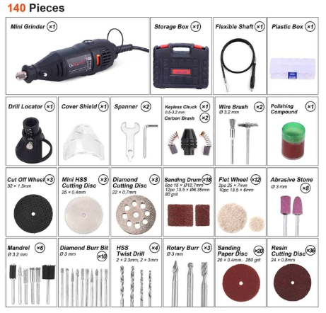 Electric Drill Engraver | Mini Drill Grinder Tool Kit 149 Pieces